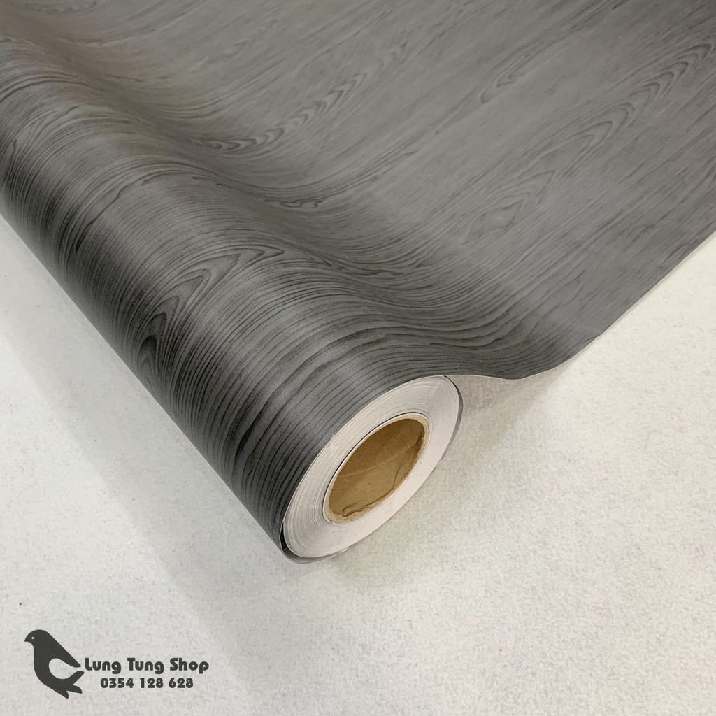 Decal gỗ màu đen - Giấy dán tường bàn tủ có sẵn keo