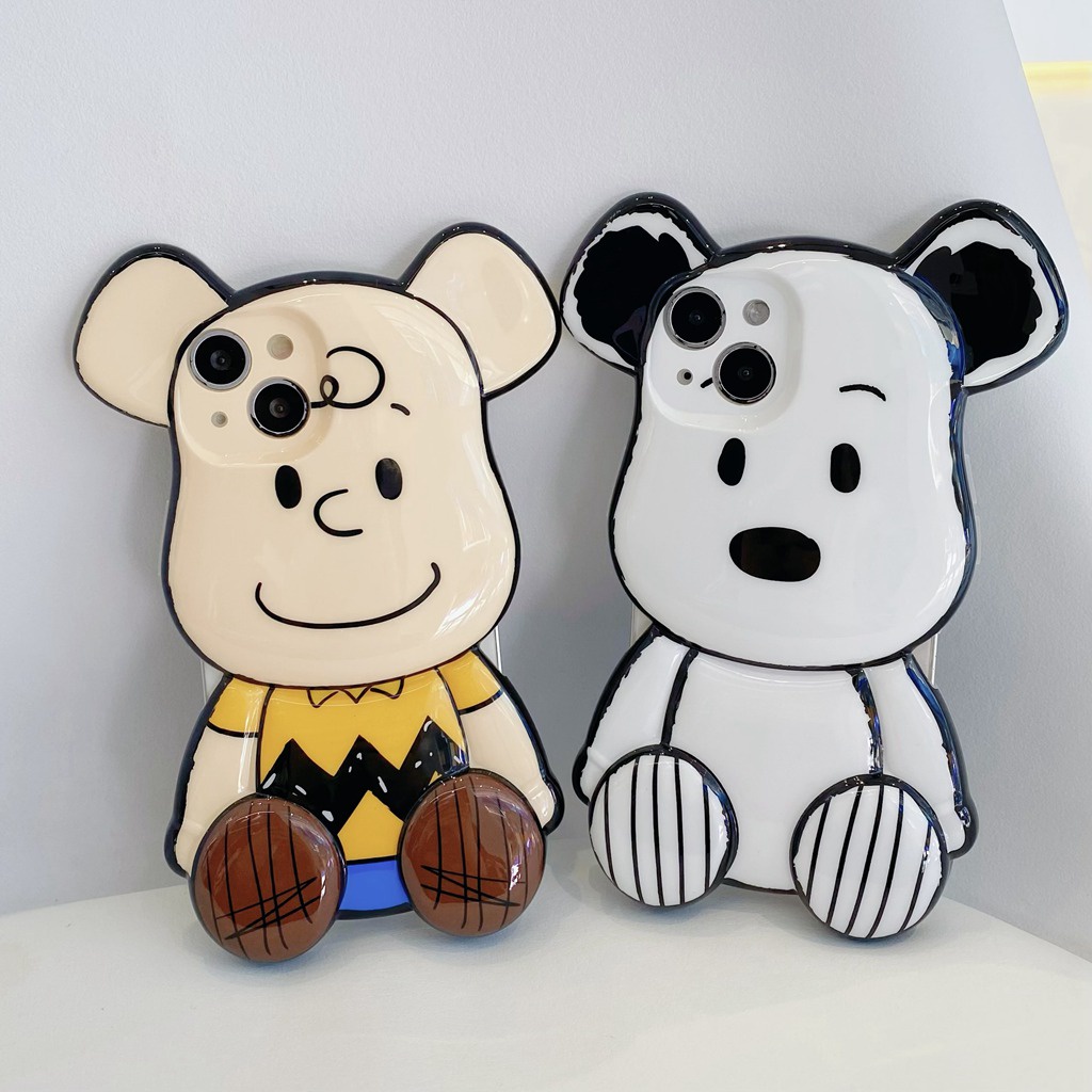 Ốp Điện Thoại TPU In Hình Charlie Snoopy Kaws 3D Chống Rơi Vỡ/Bụi Bẩn Cho iPhone 11 13 12 Pro Max XR