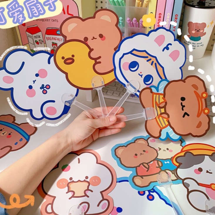 Quạt nhựa cầm tay mini siêu cute - BinaShop - Quạt Gấu