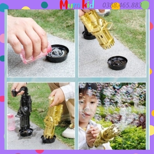 Đồ chơi trẻ em súng bắn bong bóng xà phòng 8 nòng siêu mạnh cho bé vận động vui nhộn giảm xả stress MUMKID 10