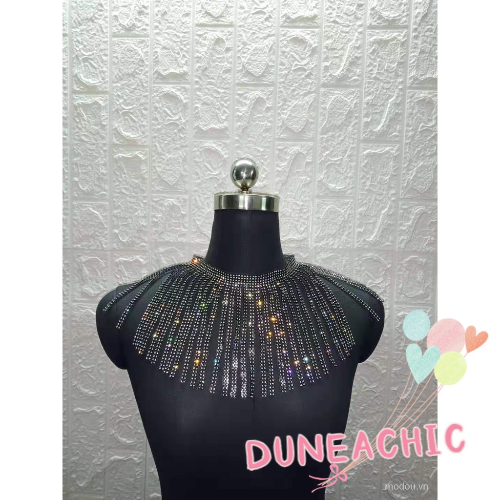 DUNEA Vòng cổ Mặt Hình Đôi Mắt Đính Đá Lấp Lánh