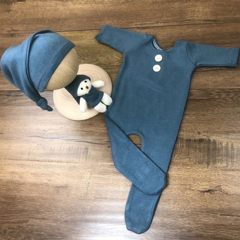 Bộ 3 Món Áo Liền Quần + Mũ + Đuôi Dài + Băng Đô Chụp Ảnh Cho Bé Sơ Sinh