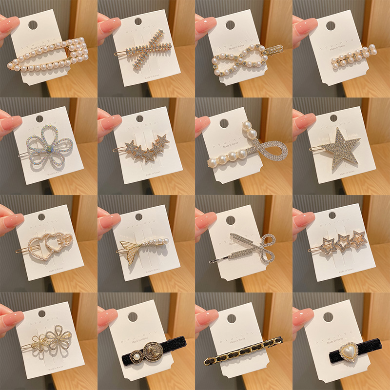 Kẹp Tóc Thiết Kế Nhiều Kiểu Dáng Đính Đá Ngọc Trai THời Trang Nữ