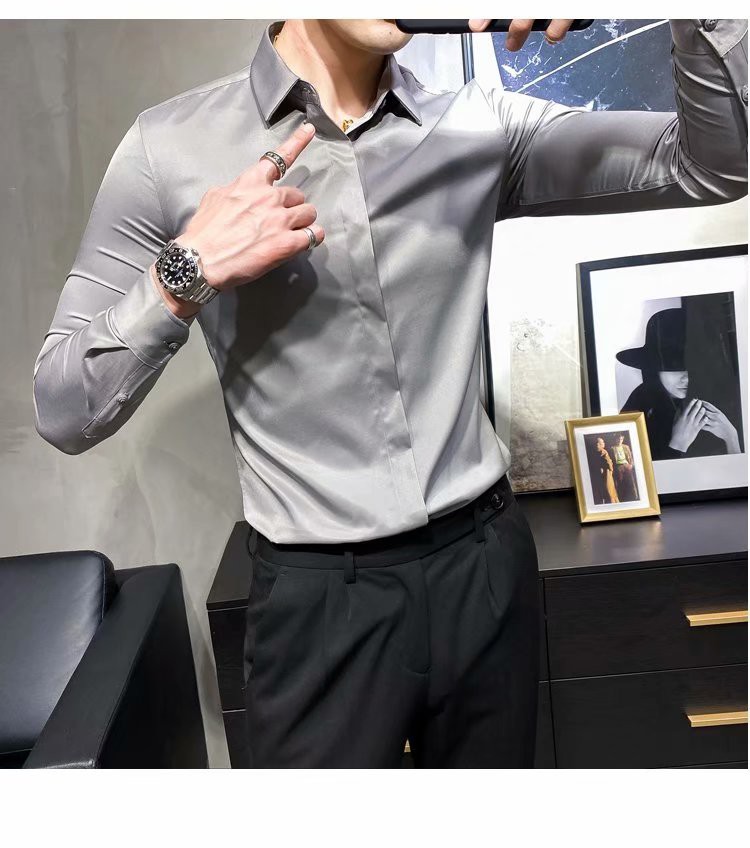 Áo Sơ Mi Nam Tay Dài Phong Cách Hàn Quốc S-3xl