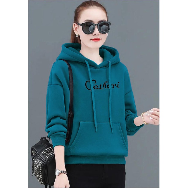 Aó sweater thu đông nữ lót nỉ áo khoác có hoodie mũ thời trang hàn quốc hàng quảng châu mới về