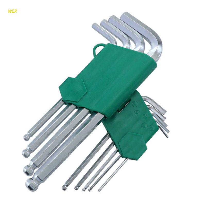 Bộ 9 Cờ Lê Lục Giác Hình Chữ L Kích Thước 1/16''-3/8'' Chuyên Dụng Sửa Chữa Xe Đạp