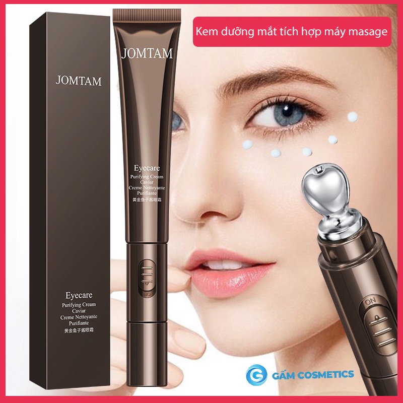 [2 in 1] Kem dưỡng massage mắt Jomtam Eyecare Purifying Cream tích hợp máy massage mờ quầng thâm xóa nếp nhăn bọng mắt