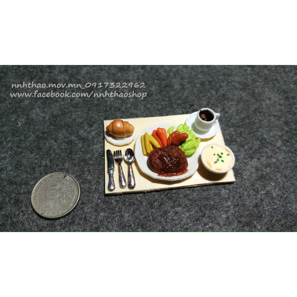 Minifood_Khay thức ăn trang trí mô hình, dollhouse