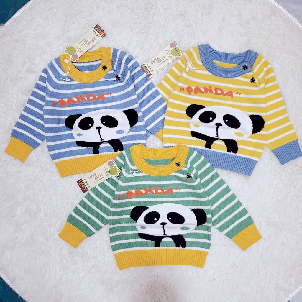 345 Áo len cài vai hàng loại 1 quảng châu hình gấu trúc cho bé trai/ bé gái (8-11kg)