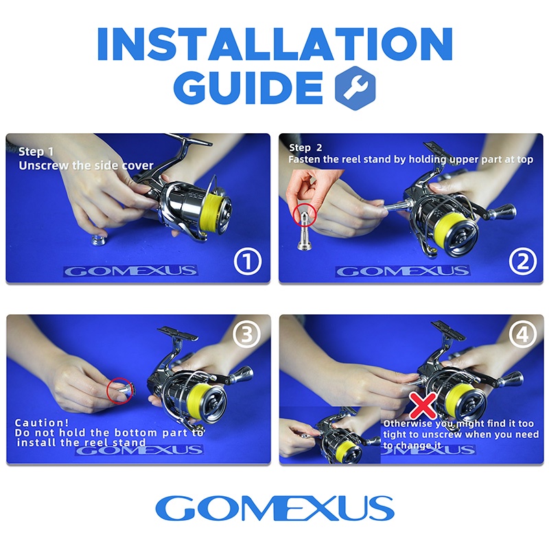 Gomexus 48mm FLEXIBLE Reel Stand protect for Shimano Ultegra Daiwa Ryobi Stella Stradic Twin Power  2K-5K Spinning Fishing Reel R6