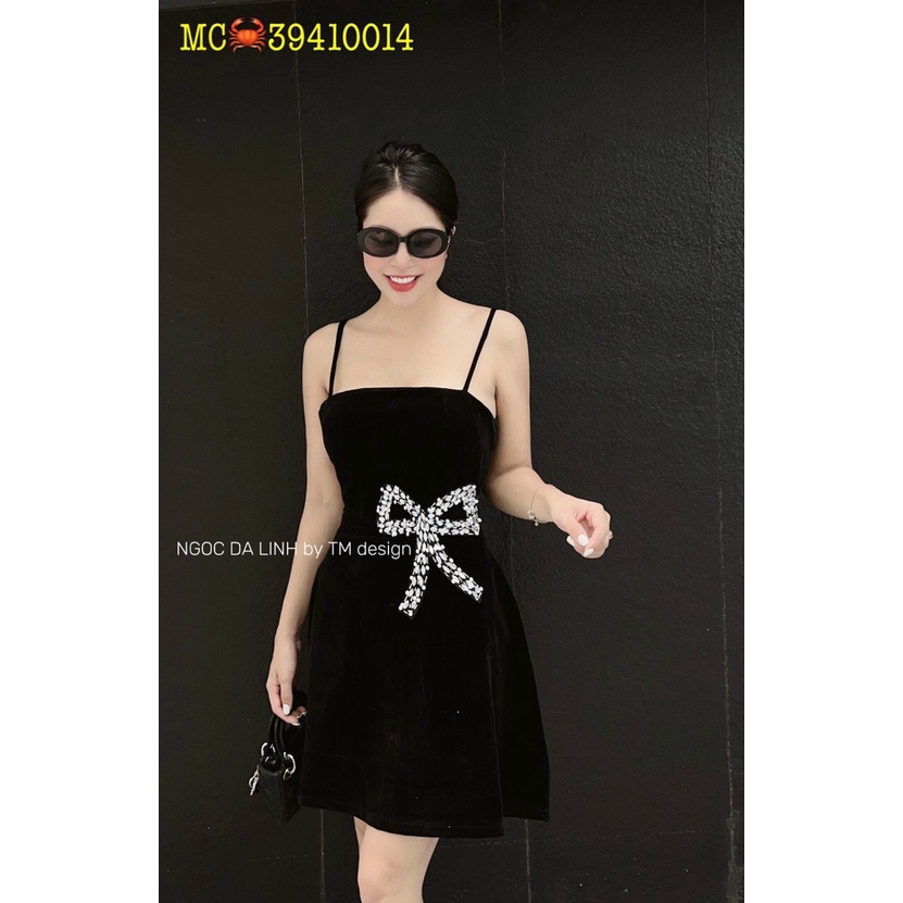 đầm tapa chữ A nơ 2 dây bún hot