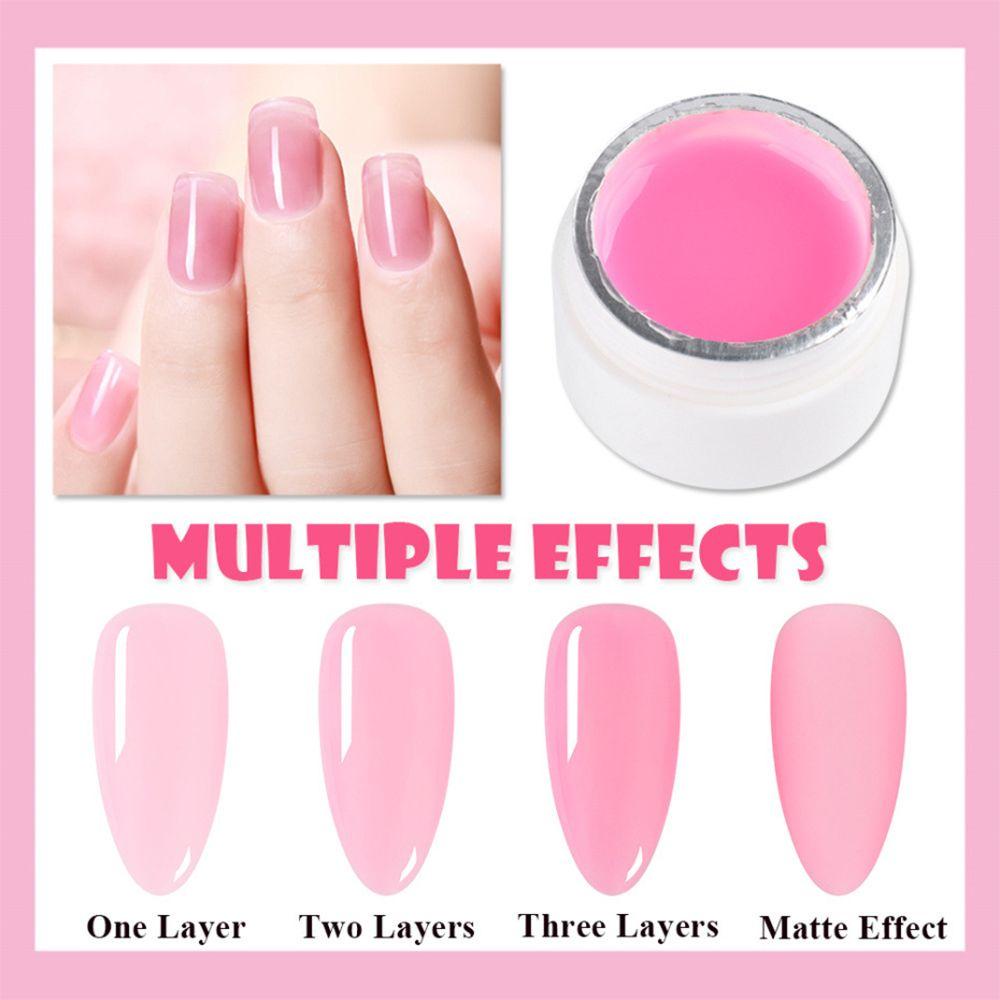 JUNE Varnish Ice Translucent Gel Semi Permanent|Pink Color Nail Gel Manicure Nails Art Gel For Baking UV Led Nail Polish