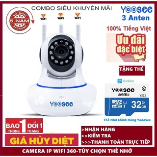 Combo Camera IP YooSee Tiếng Việt Và Thẻ Nhớ 32Gb Yoosee Chuyên Dụng