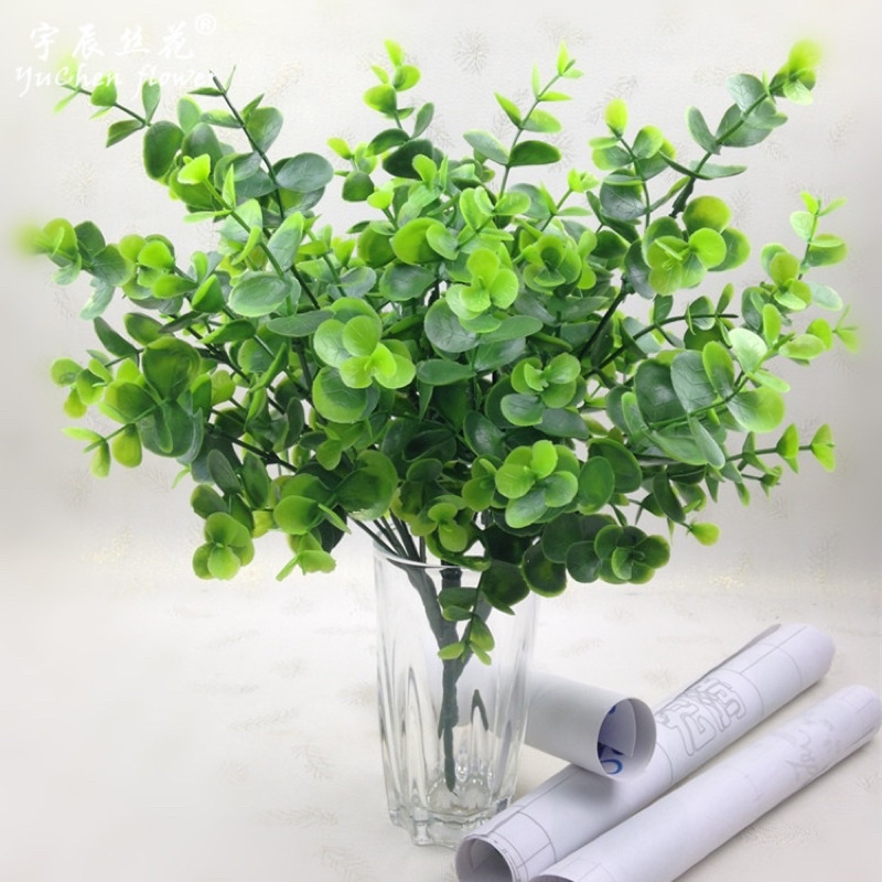 Lá tai chuột, lá bạch đàn, lá xanh giả decor chụp ảnh