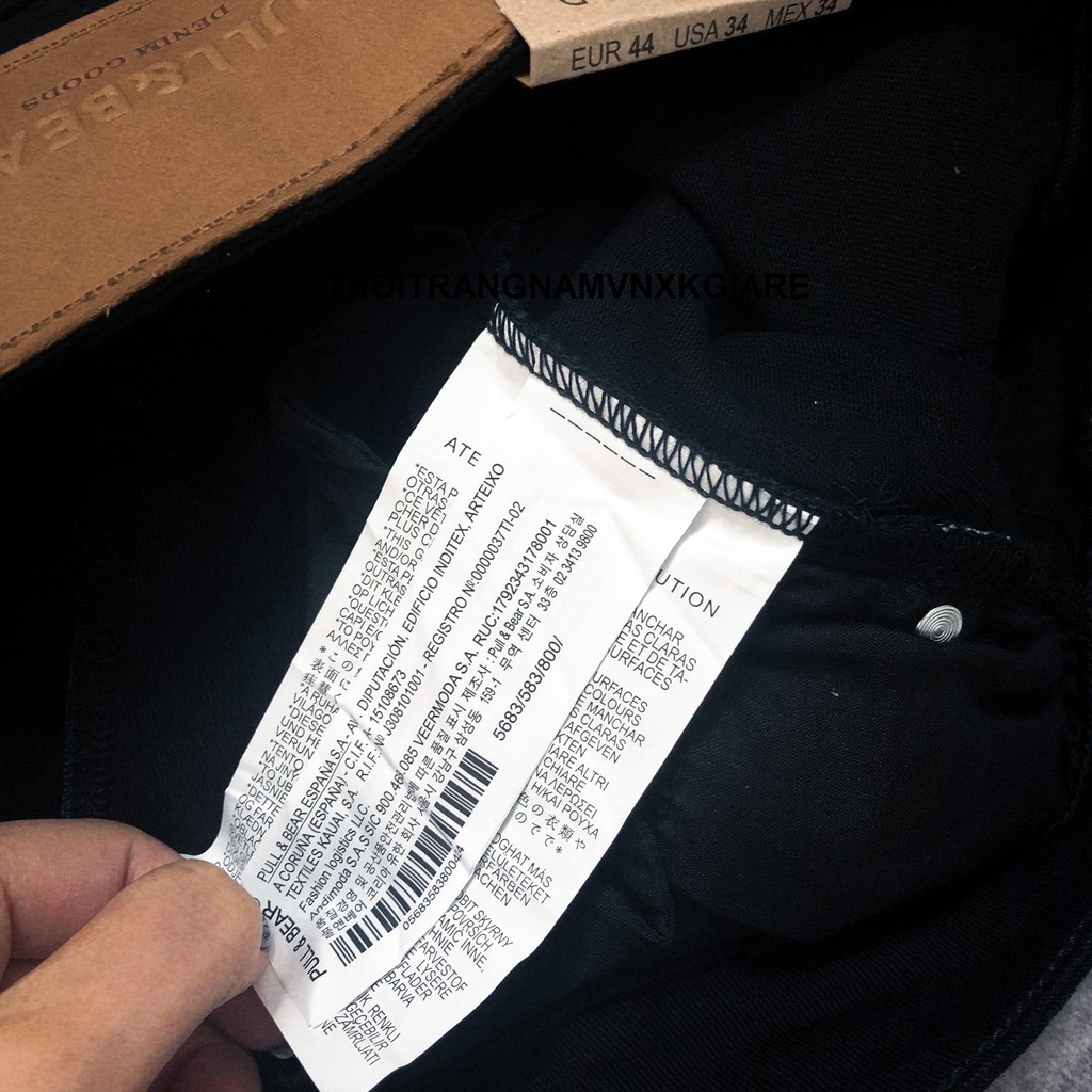 JEANS ĐEN NAM P & BEAR TRƠN VÀ RÁCH | BigBuy360 - bigbuy360.vn