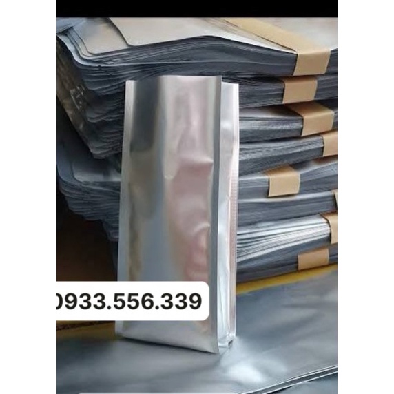 Túi Bạc 4 biên , đựng cf phê, trà, cafe bột - size/1kg 14cm x 40cm Loại Tốt