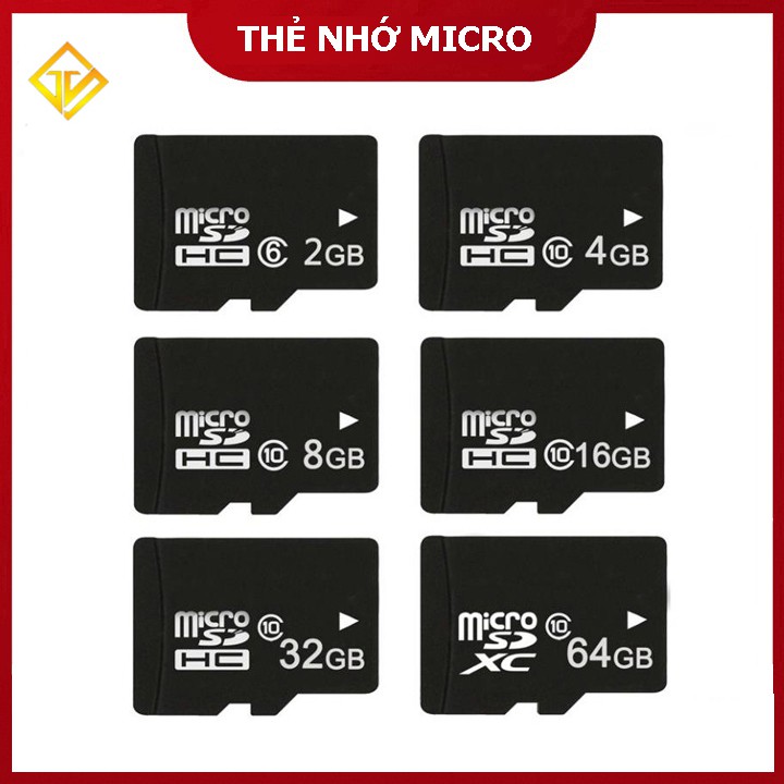 Thẻ nhớ MicroSD Class 10 4GB/8GB/16GB/32GB/64GB - Thẻ nhớ tốc độ cao (Đen),Chính hãng BH 12 Tháng