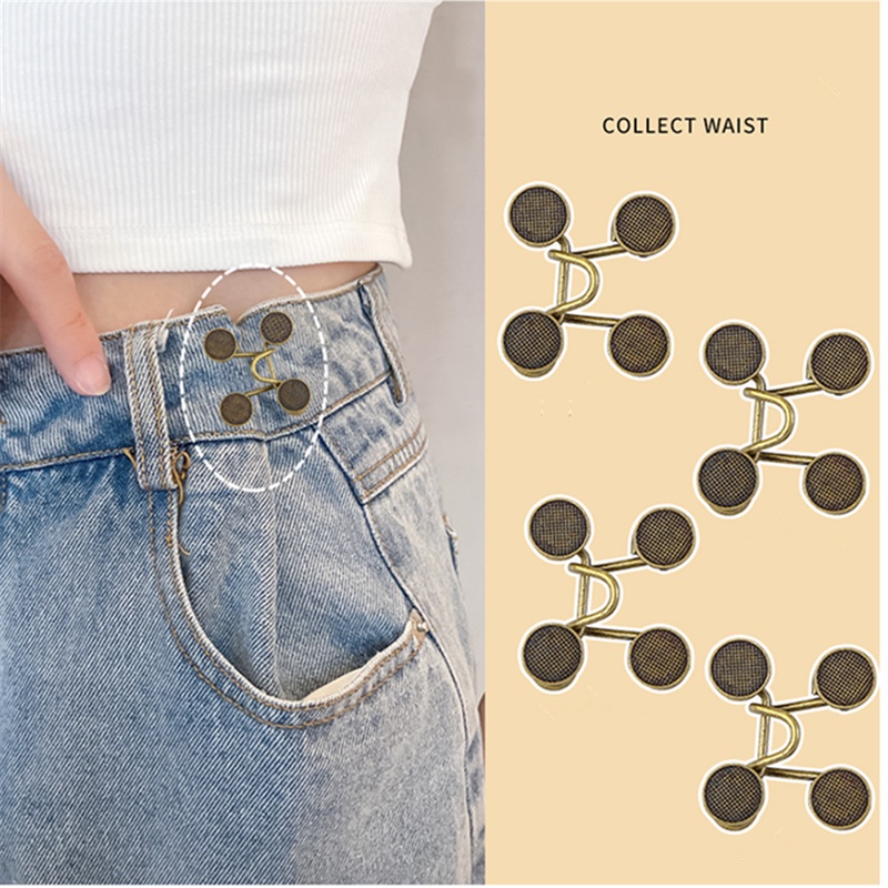 Nút Kim Loại Hình Hoa Cúc Có Thể Điều Chỉnh Gắn Eo Quần Jean