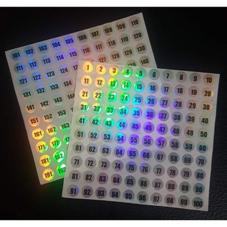 Miếng dán số thứ tự 7 màu (01-240)