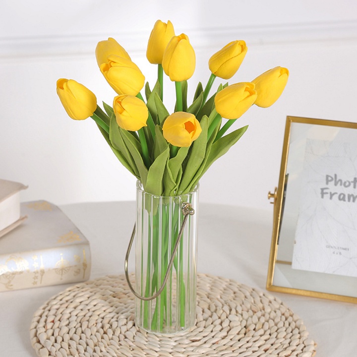 Hoa Giả - Hoa Tulip Havi cao cấp 33cm nhiều màu sắc trang trí xinh xắn, phụ kiện decor