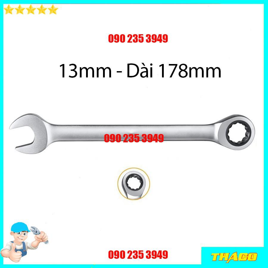 Cờ lê miệng vòng 2 chiều 8-19mm xoay trượt linh hoạt Total Cờ lê hai chiều Cr-V bền bỉ 1234