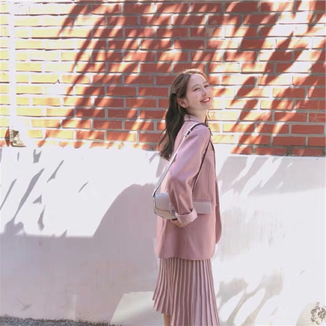 Áo Blazer hồng tiểu thư [Sẵn]