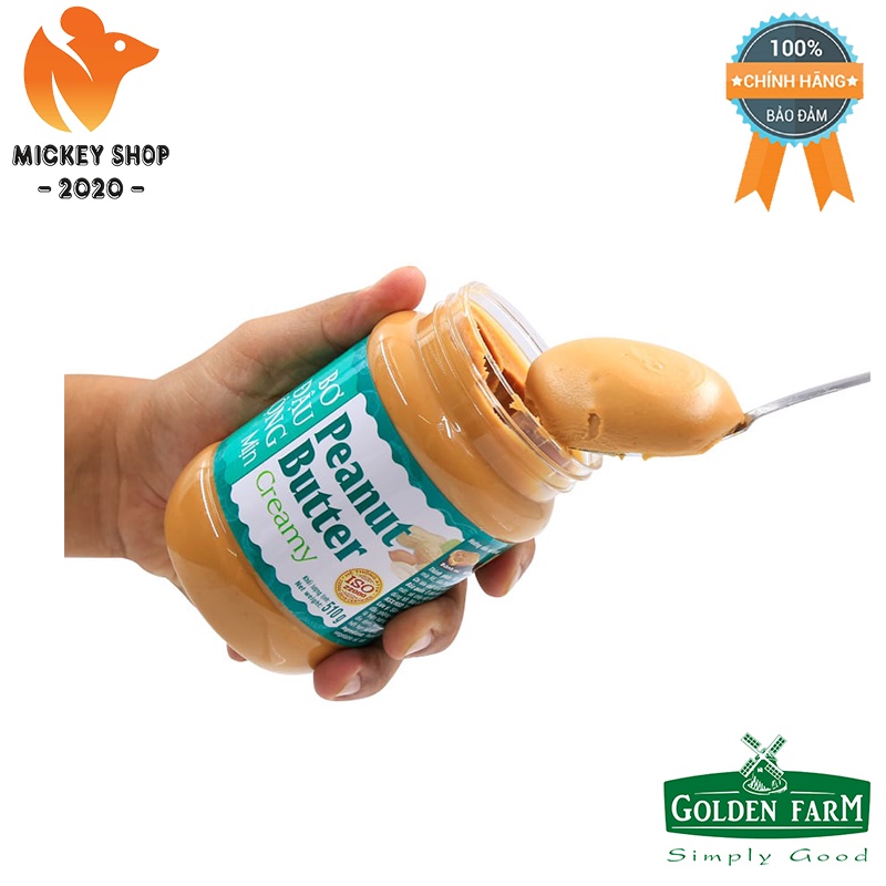 [ BÁN CHẠY ] Bơ Đậu Phộng Mịn Peanut Butter Creamy Golden Farm 170g, 340g, 510g - CHÍNH HÃNG