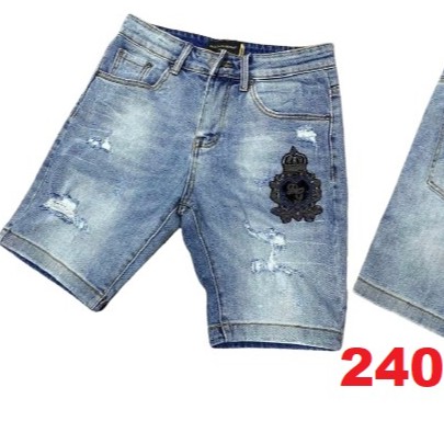 Quần short jean nam màu xanh logo thêu chất bò - quần short ngắn demin nam co giãn thời trang cao cấp Luty_shop90 ms238 | BigBuy360 - bigbuy360.vn