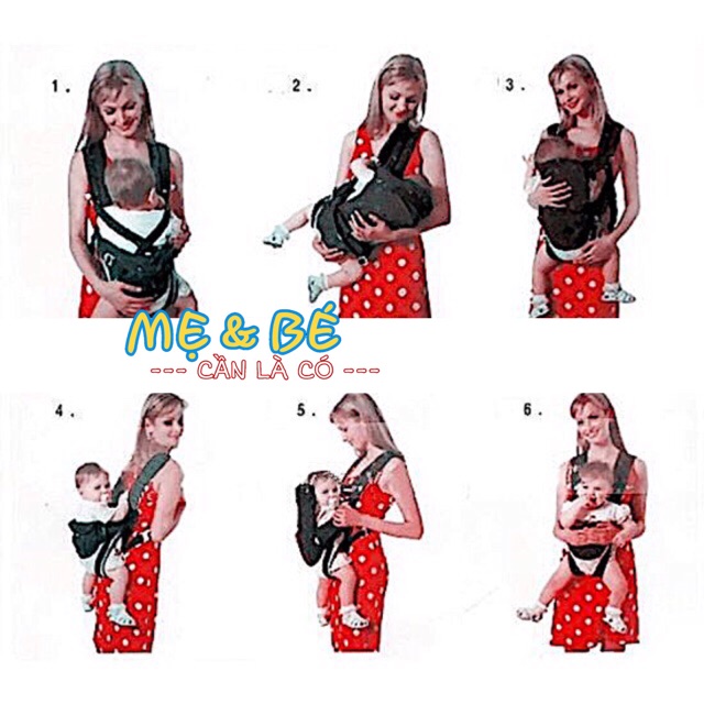 ĐỊU EM BÉ 6 TƯ THẾ (NẰM,NGỒI,BÉ SƠ SINH-LỚN) BABY CARRIER