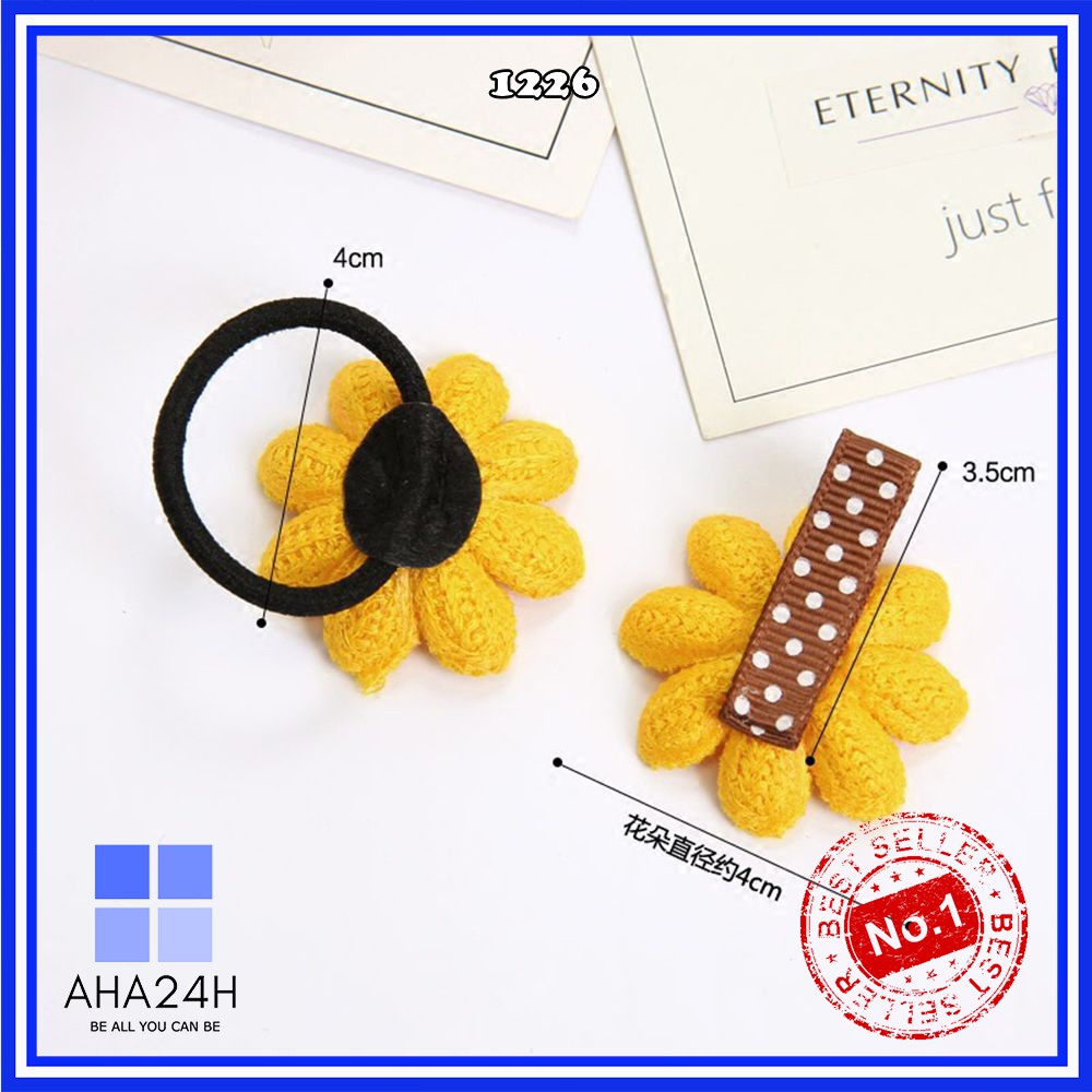 BUỘC TÓC - KẸP TÓC HOA HƯỚNG DƯƠNG ĐƠN GIẢN CUTE AH1226