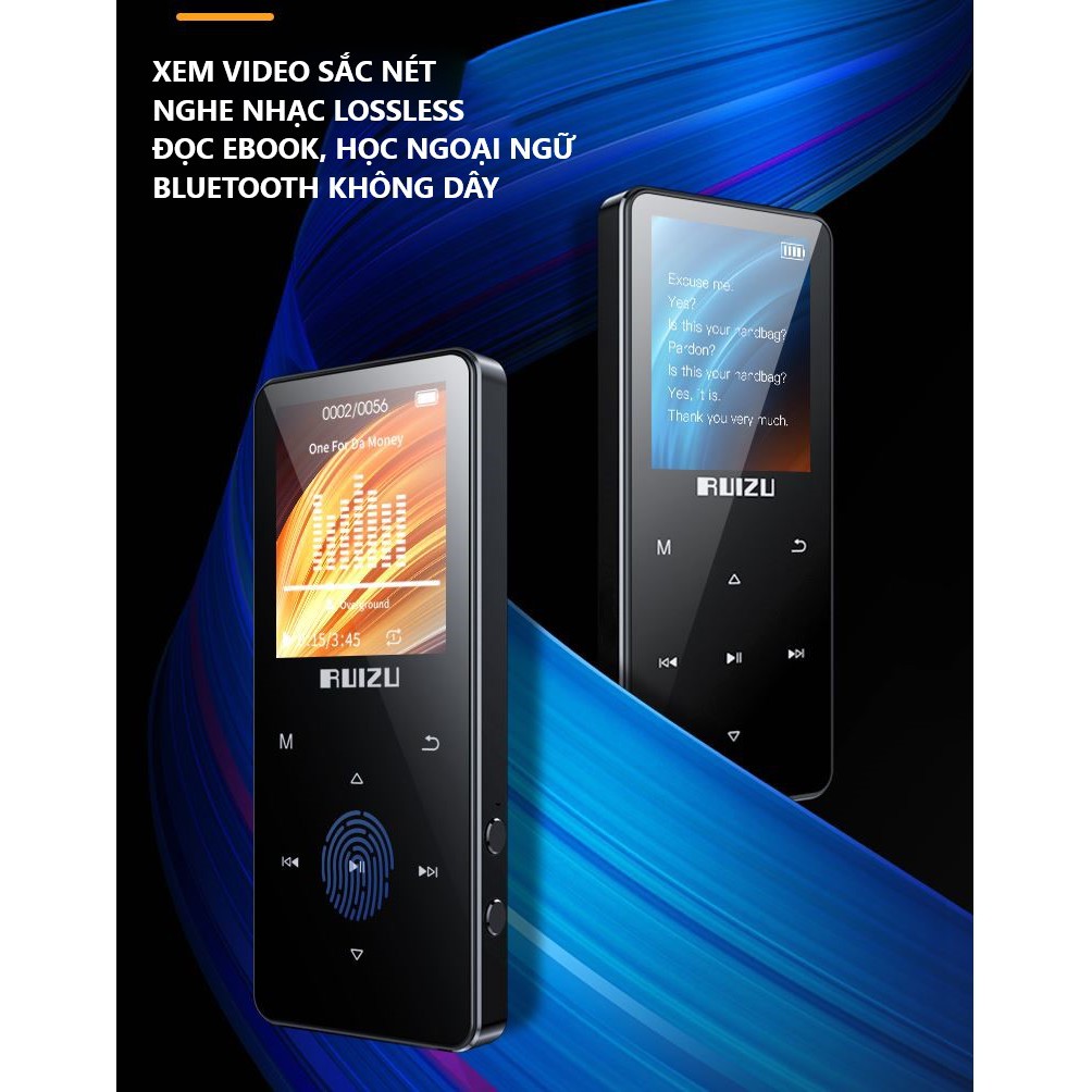 Máy nghe nhạc RUIZU D51 Bluetooth 5.0 Lossless Loa ngoài, Màn cong 1,5D, Mẫu mới nhất RUIZU 2020