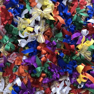 Combo 10 nơ nhũ trơn kim tuyến thắt tay thủ công bảng 2 phân