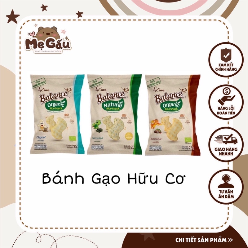 [MẸ GẤU] Snack/ bánh gạo hữu cơ cho bé ăn dặm