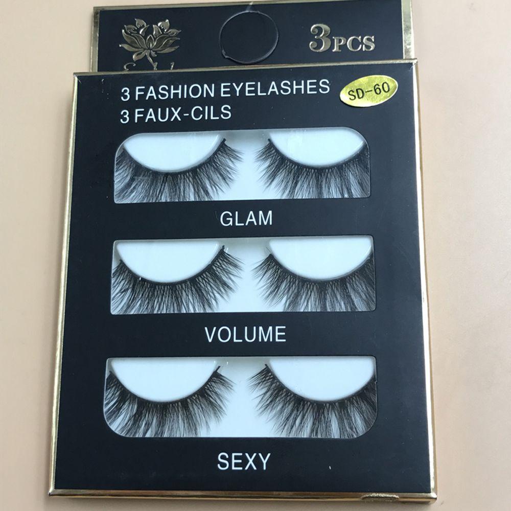 Xiantin Set 3 Cặp Lông Mi Giả Màu Đen Tự Nhiên Mềm Mại
