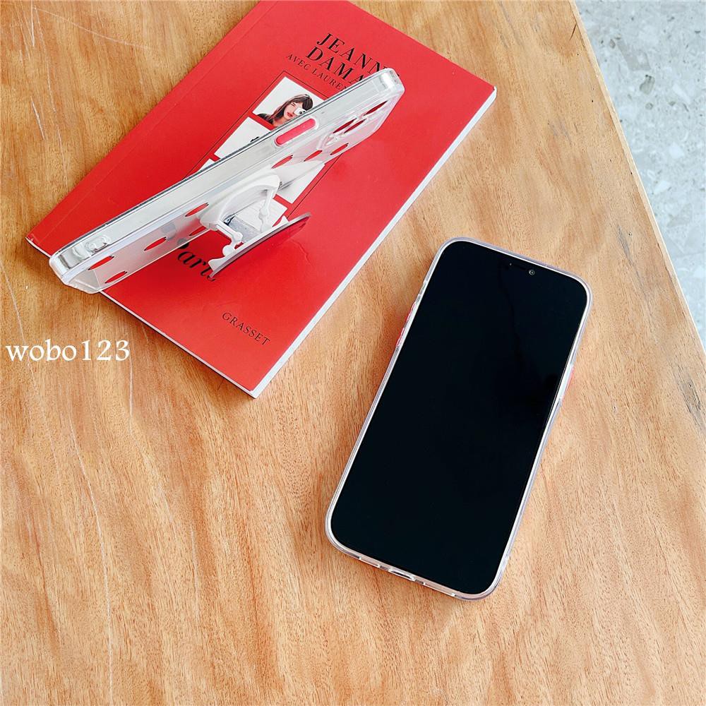 Ốp Điện Thoại Trong Suốt Có Giá Đỡ Hình Trái Tim Cho Iphone Xs Max Se2