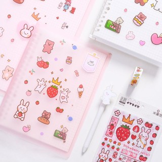 Bộ 4 tấm sticker gấu/thỏ Cartoon Pet 🐰🐻