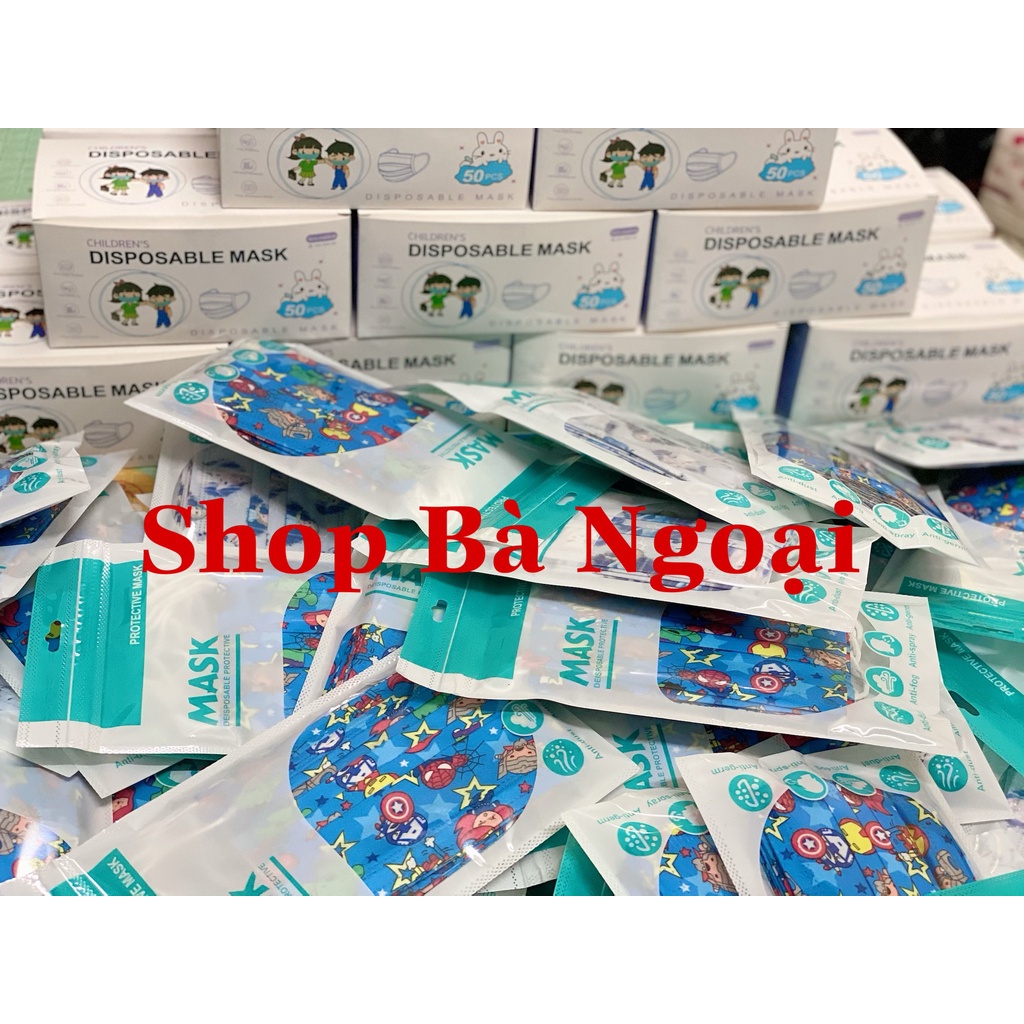 Set khẩu trang siêu nhân 3D, KF94 cho bé trai