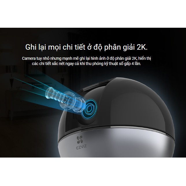 Camera Wifi Ezviz C6W siêu nét 4Mp góc rộng xoay 360 độ - TRANGIATELECOM