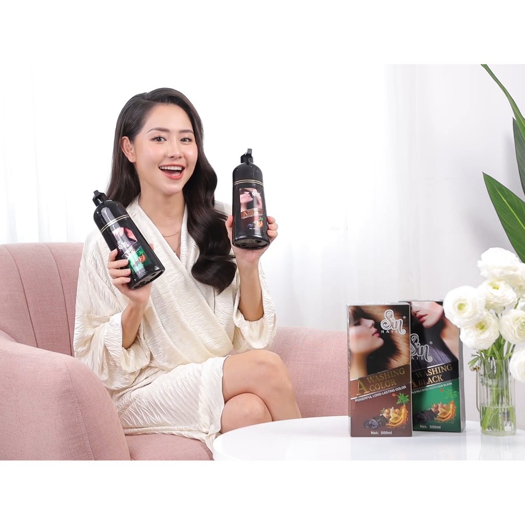 [CHÍNH HÃNG] Dầu Gội Phủ Bạc Sin Hair, Phủ Bạc Đen Tóc, Nâu Tóc Từ Lần Gội Đầu Tiên, 100% Thảo Dược Thiên Nhiên