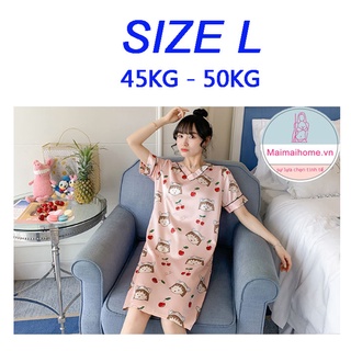 ĐẦM / VÁY NGỦ CHERRY LỤA SATIN [MAIMAIHOME]