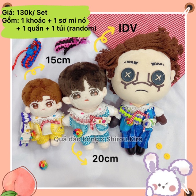 | OUTFIT DOLL | Set Cartoon cho doll 15cm, 20cm và IDV