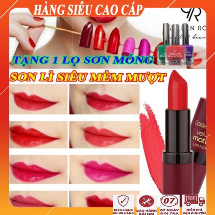[FreeShip-HÀNG CAO CẤP] Son lì lâu trôi siêu mềm mịn, siêu đẹp, không lem/ Son kem lì velvet matte golden rose