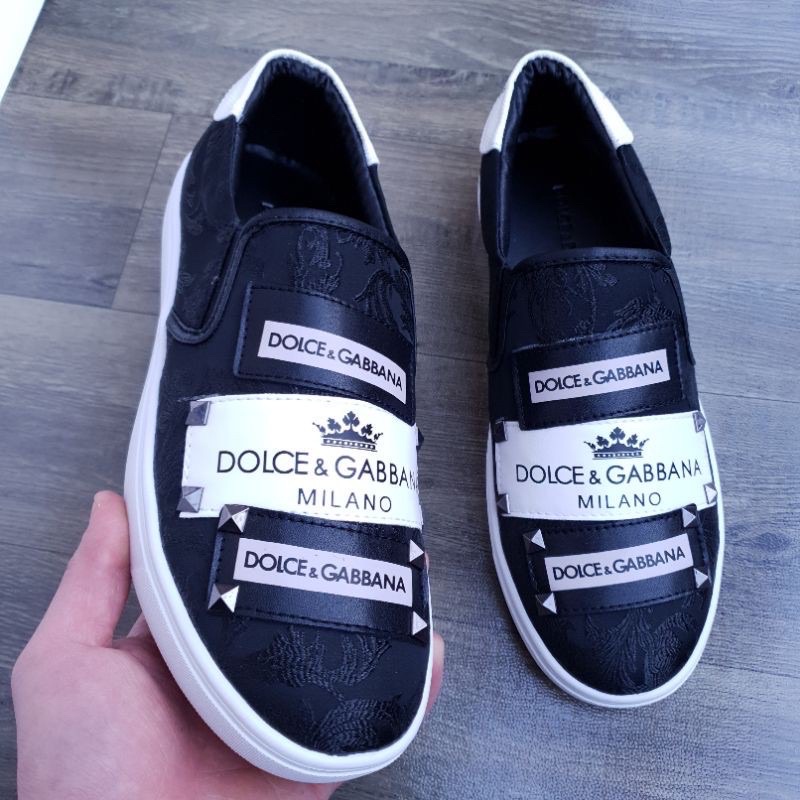 Giày dg nam da lộn đế đúc dập chữ nhiều logo hàng Fullbox.