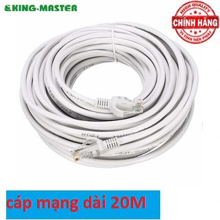 Dây cáp mạng LAN Internet bấm sẵn KingMaster dài 20m chuẩn cat 5e