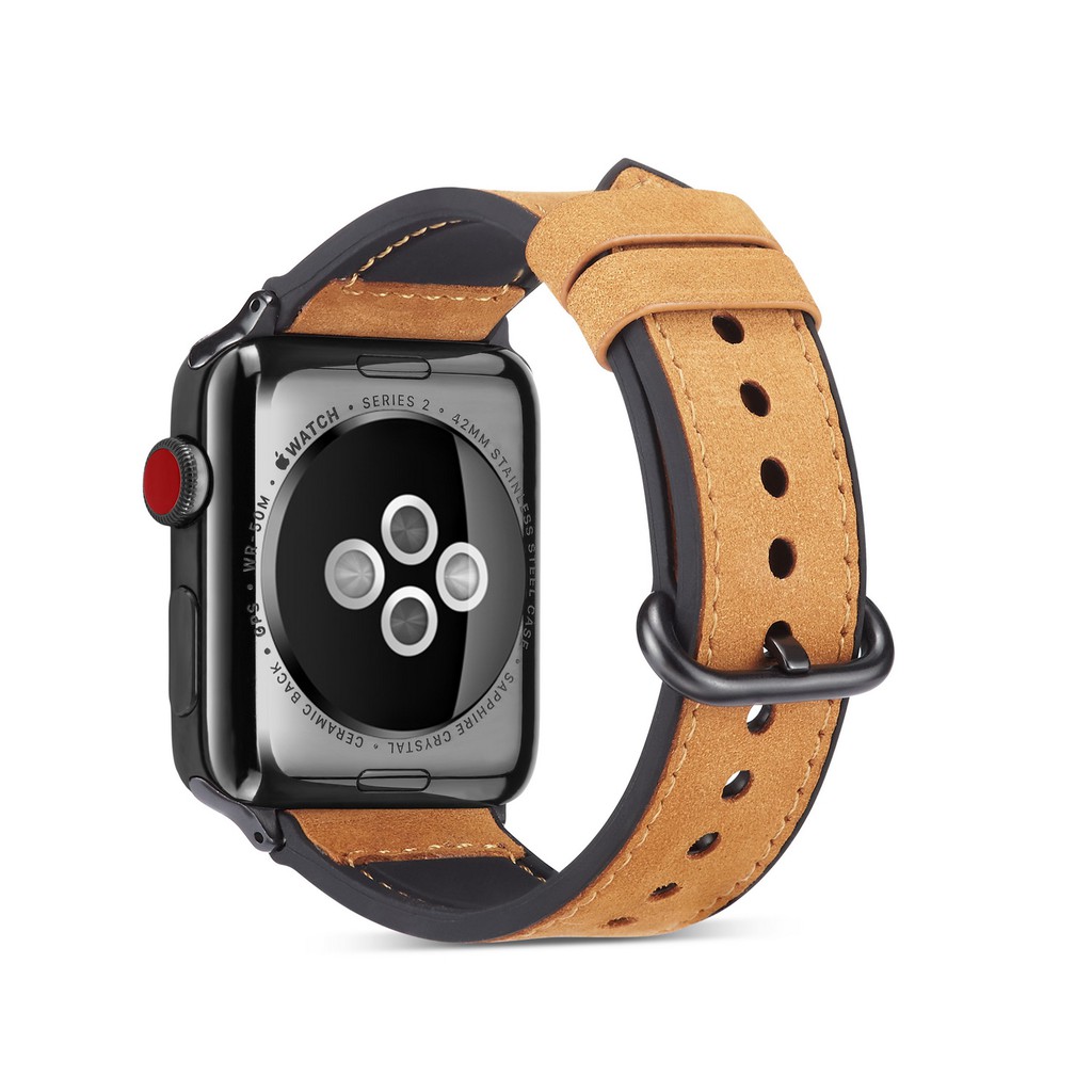 Dây đeo bằng silicon da nhám phong cách retro cho đồng hồ apple watch series 5 4 3 2 1