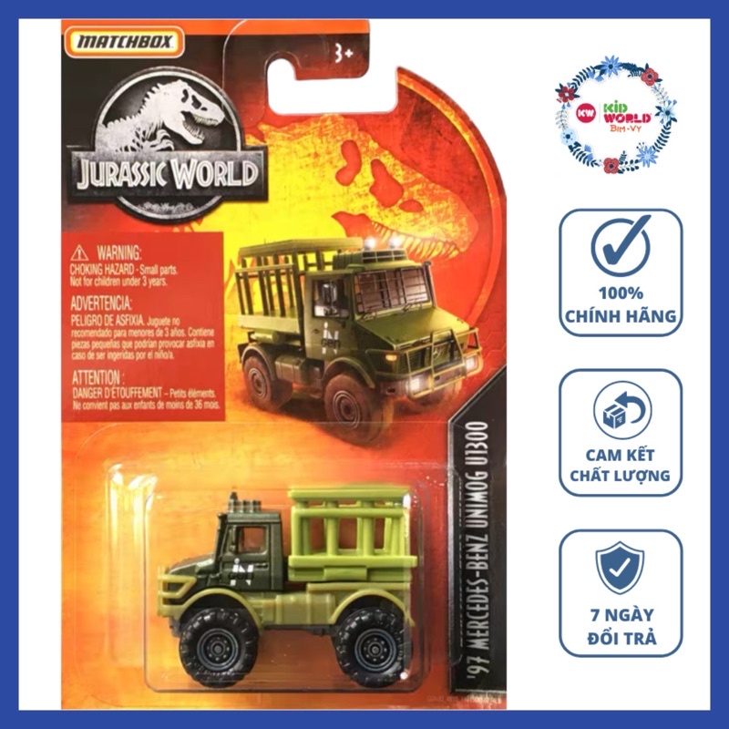 Xe mô hình Matchbox Tải Jurassic World Series '97 Mercedes-Benz Unimog U1300 GDN82.