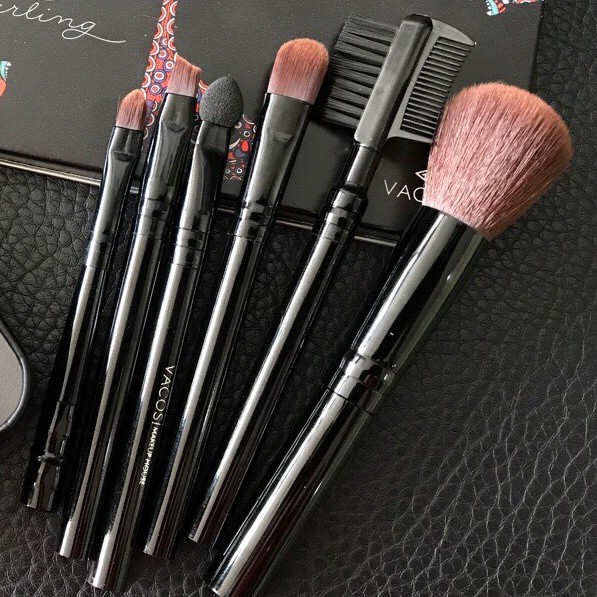 Hộp cọ trang điểm chuyên dụng VACOSI MY DARLING dạng du lịch BC23 (6 cây) - màu đen