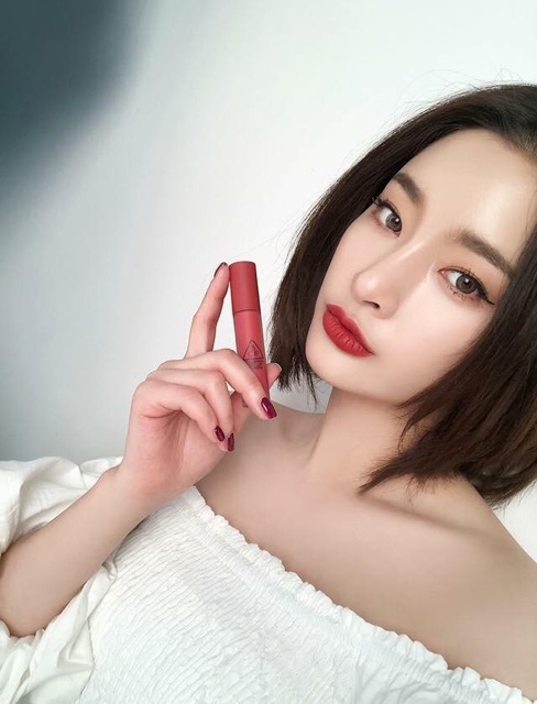 son kem lì 3ce SOFT LIP LACQUER PERK UP màu đỏ hồng trầm