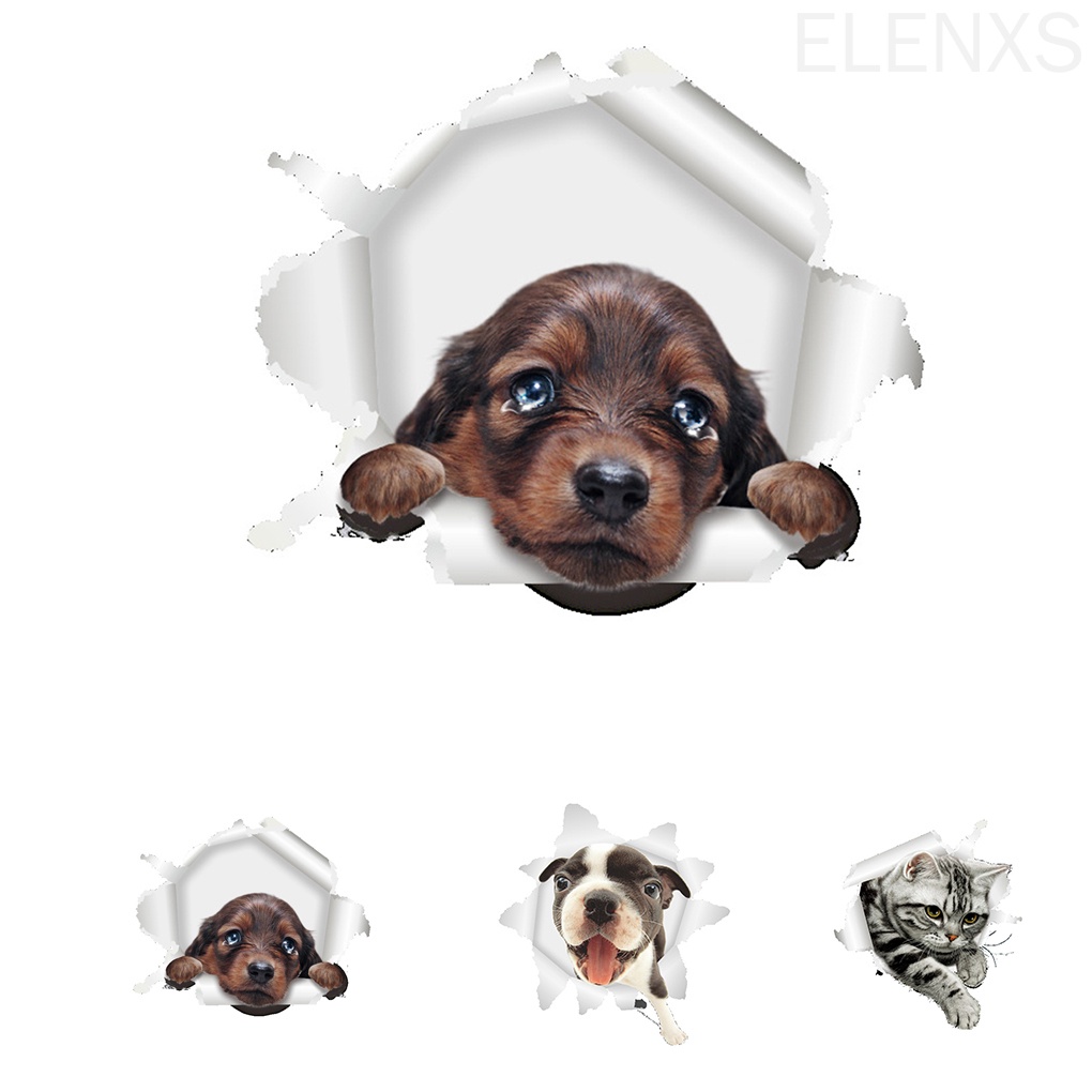 Giấy Dán Tường Hình Thú Cưng 3d Đáng Yêu Trang Trí Phòng Khách / Phòng Tắm