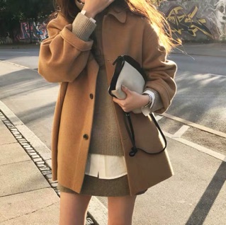 Áo dạ mỏng 2 màu nâu đen